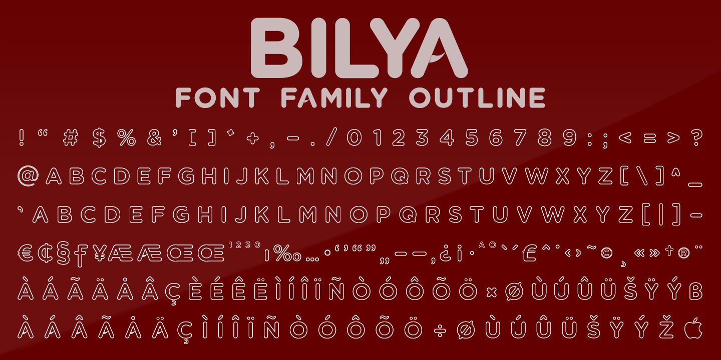 Beispiel einer Bilya Layered OUTLINE-Schriftart